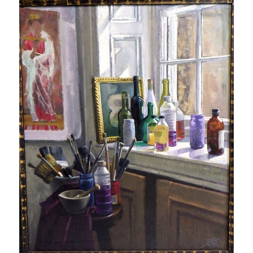 232 - Christopher Robinson, 'The Artist's Studio', oil on canvas 1991: 74x64cm. VAT & Buyers Premium apply... 