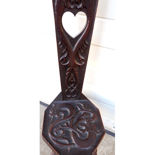 513 - Two dragon carved spinning chairs