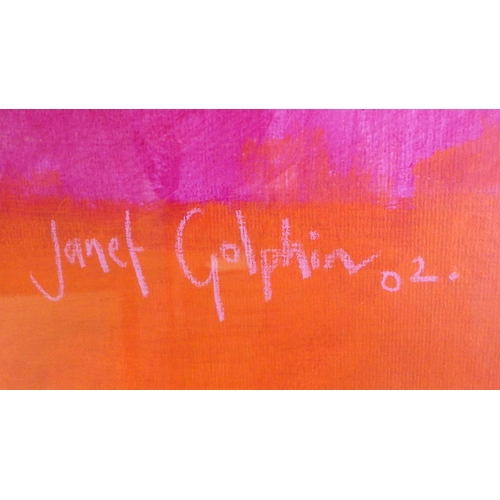 219 - Janet Golphin, 'Magenta Rose', mixed media 2002 (£2000): 119x99cm. VAT & Buyers Premium apply, ARR i... 