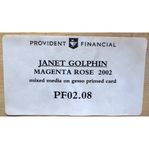 219 - Janet Golphin, 'Magenta Rose', mixed media 2002 (£2000): 119x99cm. VAT & Buyers Premium apply, ARR i... 