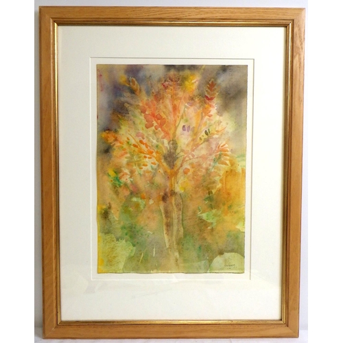 84 - Trevor Stubley, 'Green Man/Tree, Autumn', pencil and watercolour 1994: 66x52cm. VAT & Buyers Premium... 