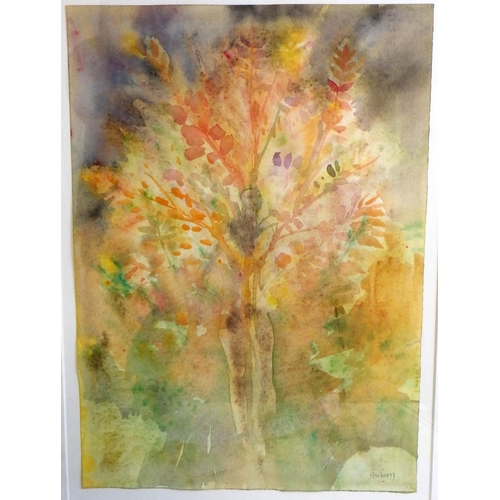 84 - Trevor Stubley, 'Green Man/Tree, Autumn', pencil and watercolour 1994: 66x52cm. VAT & Buyers Premium... 