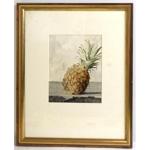 76 - Graeme Willson, 'Pineapple', watercolour with pencil 1979: 48x39cm and another picture. VAT & Buyers... 