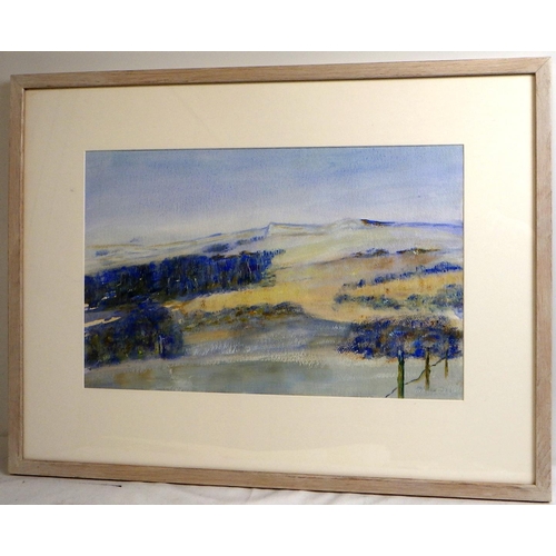 89 - Two Marie Walker Last pictures: 'Snow In Wharfdale', gouache 2001 (£300) (59x78cm) & 'Wester Ross, W... 