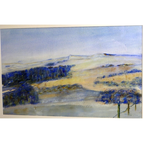 89 - Two Marie Walker Last pictures: 'Snow In Wharfdale', gouache 2001 (£300) (59x78cm) & 'Wester Ross, W... 