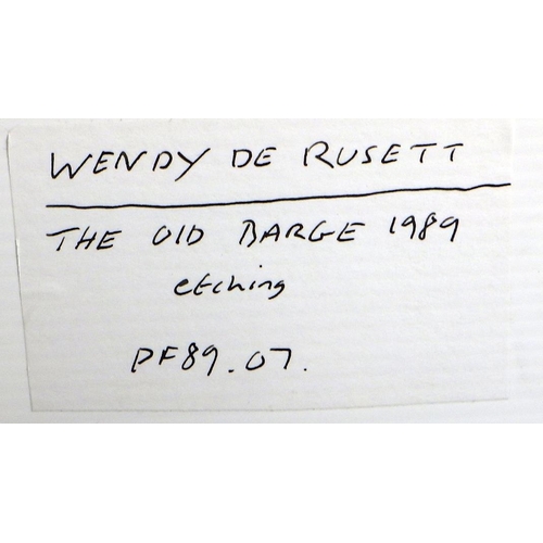 39 - Three Wendy de Rusett etchings: 'Railway Willowherb', 1982 (48x37cm); 'Canalside, Leeds', 1991 (47x4... 