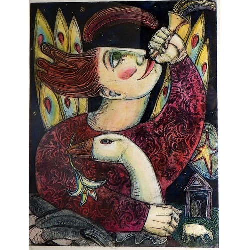 85 - Four Adrienne Craddock prints: 'The Magician', limited edition print 4/20 (94x72cm); 'Angel', 1/20 c... 