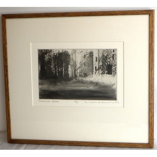 135 - Four Norman Ackroyd RA etchings: 'Harewood in January', 15/90 1997 (43x38cm); 'Garden Stairs - Harew... 