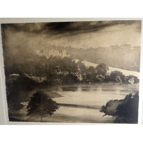 135 - Four Norman Ackroyd RA etchings: 'Harewood in January', 15/90 1997 (43x38cm); 'Garden Stairs - Harew... 