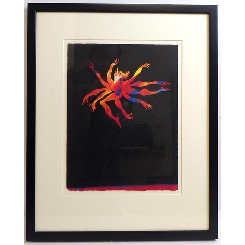 141 - Three Phil Redford pictures: 'Leeds Art Fair', 23/30 screenprint 1997 (46x48cm);  'Firebird', mixed ... 