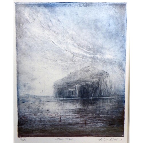 142 - Five Paul Ritchie etchings: 'Pennan Head', 51/75 1995 (53x62cm); 'Stoer Light', 45/50 no date (64x71... 