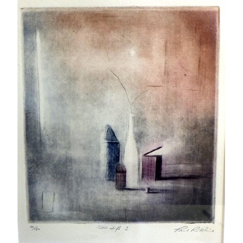 142 - Five Paul Ritchie etchings: 'Pennan Head', 51/75 1995 (53x62cm); 'Stoer Light', 45/50 no date (64x71... 