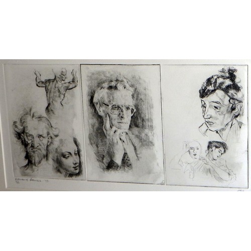 174 - Four Christopher Robinson drypoint pictures: 'BBC Philharmonic of Manchester', etching 1991 (46x95cm... 