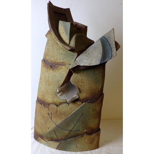 304 - A large abstract art pottery centre piece 68cm tall. VAT & Buyers Premium apply, ARR if sold for £10... 