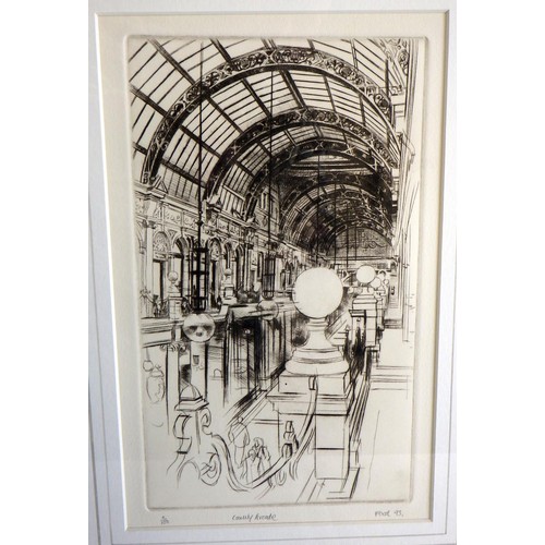 295 - Alan Flood, Leeds interest prints: 'City Square, Leeds', 'County Arcade, Leeds', 'Town Hall, Leeds',... 