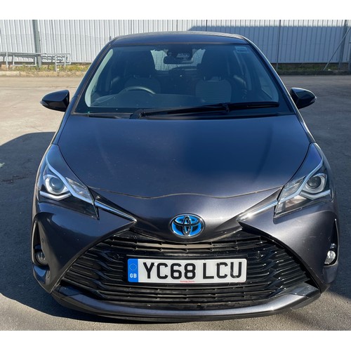 916 - A Toyota Yaris, YC68 LCU, grey, Icon Tech VVT-I Hev Cvt, 5 door hatchback, 1497cc Petrol Hybrid, sho... 