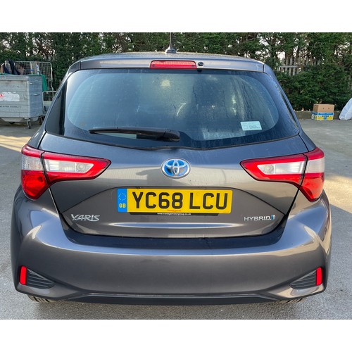 916 - A Toyota Yaris, YC68 LCU, grey, Icon Tech VVT-I Hev Cvt, 5 door hatchback, 1497cc Petrol Hybrid, sho... 