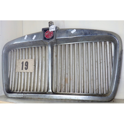 1 - Automobilia: an MG car radiator grill, possibly from a late 1960s Magnette?; a GPO 