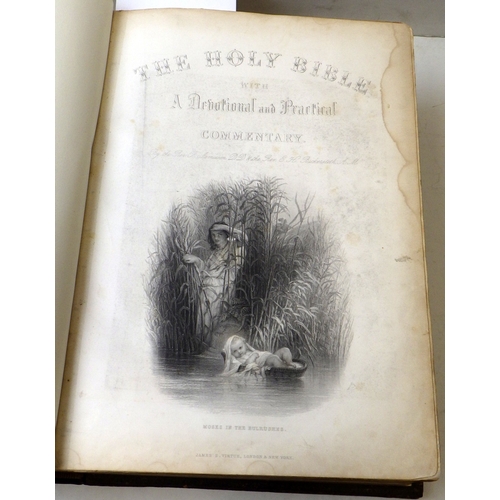 11 - A leather bound Bible, late 19th cent published James S Virtue, London & New York.