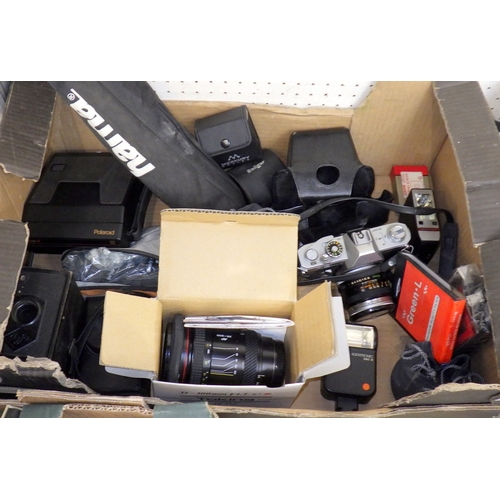 54 - A quantity of cameras and binoculars etc (3)