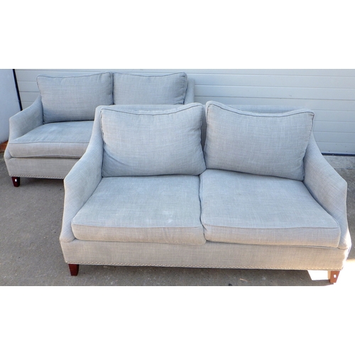 690 - A pair of light grey Neptune two seater sofa's, 175cm wide, marks