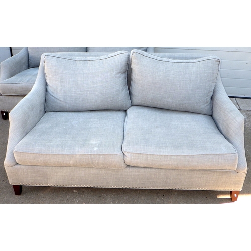 690 - A pair of light grey Neptune two seater sofa's, 175cm wide, marks