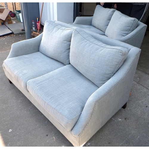 690 - A pair of light grey Neptune two seater sofa's, 175cm wide, marks