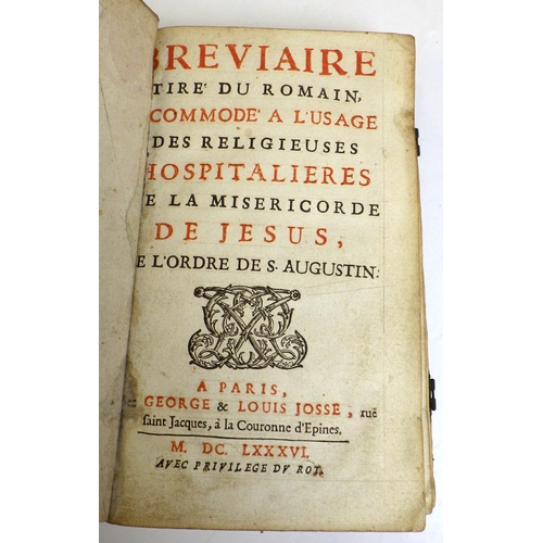 Antiquarian books: 1686 'Breviarie' printed in Paris by George & Louis Josse (with faults)
