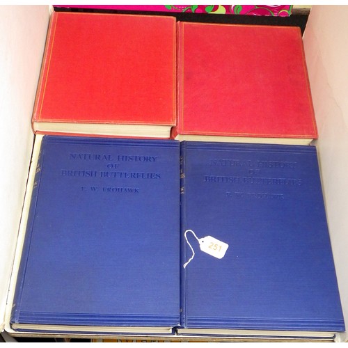 251 - Two volumes of F.W. Frohawk, 'Natural History of British Butterflies' together with the two volume s... 