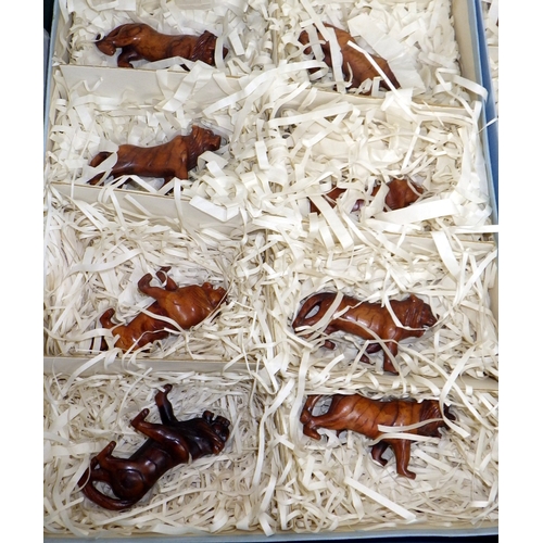 64 - A large qty of miniature carved soapstone big cat figures (5)