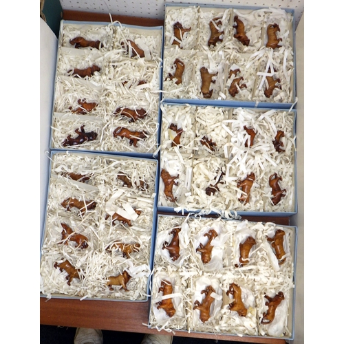 64 - A large qty of miniature carved soapstone big cat figures (5)