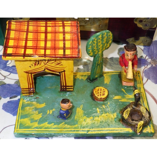 112 - A group of lacquered boxes etc