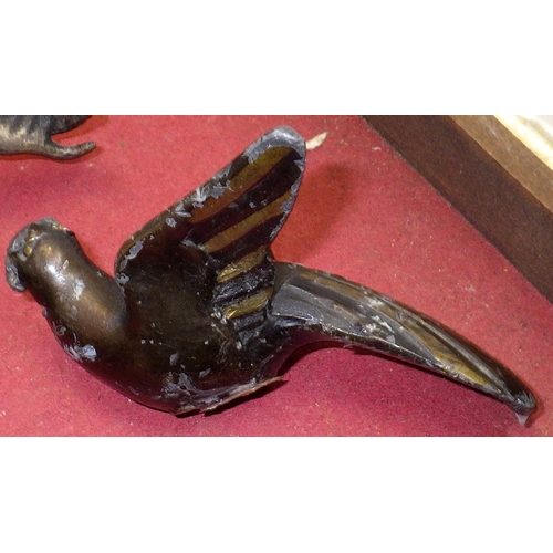 128 - An Art Deco spelter figure, with bird and dog AF
