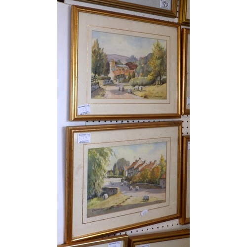 173 - C Hammond: seven framed watercolour landscape paintings, late 20th cent.