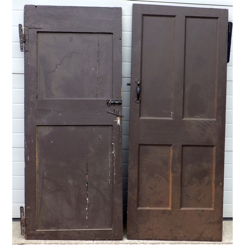 Two painted panelled doors, tallest 167cm x 76cm (a/f) ex York Minster