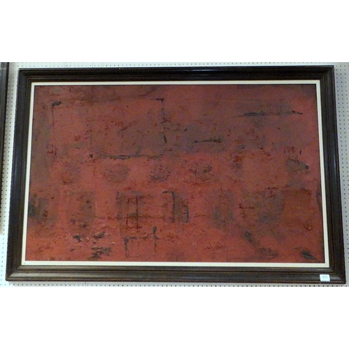 Robin Plummer: untitled oil and sand on board, 1958; 148x94cm including frame. Artist Resale Rights may apply.