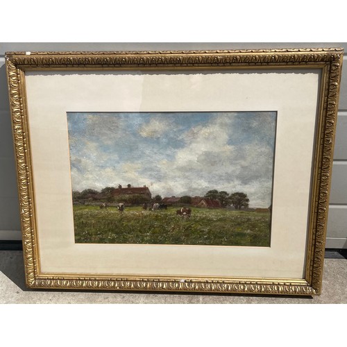 James Charles, (British, 1851-1906) Grazing cattle 70 x 56cm
