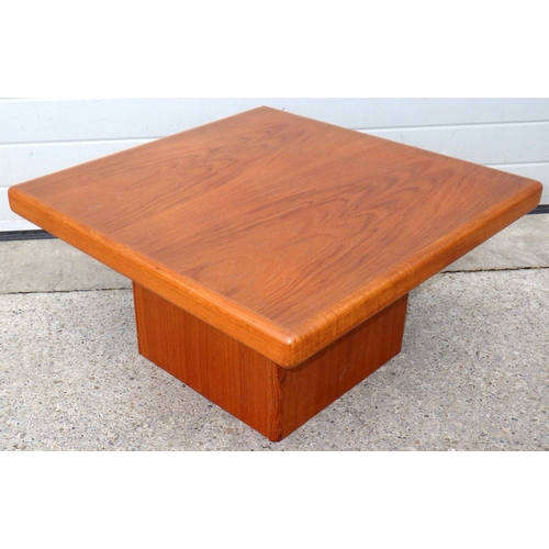 A Trioh Danish teak square coffee table, 73cm across
