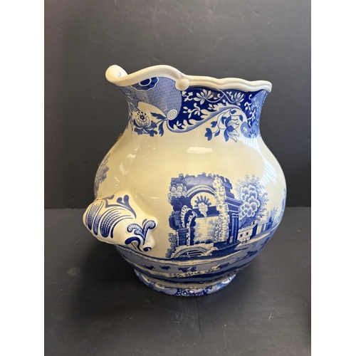 A very large Spode Italian jug together with two matching vase ...