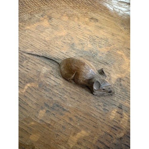 415 - A Mouseman English Oak Bowl with carved mouse trademark. 29cm diameter.