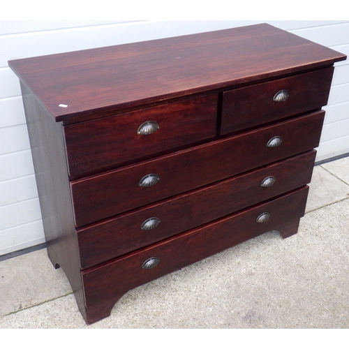 624 - A modern, dark chest of drawers, marked, 120cm wide