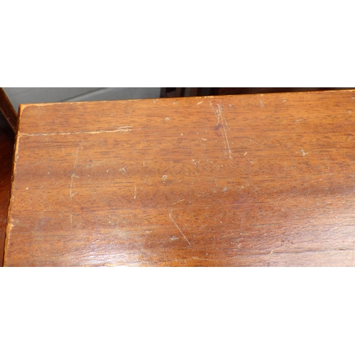 634 - A waterfall bookcase, nest of occasional tables and a Sutherland table (a/f) (3)