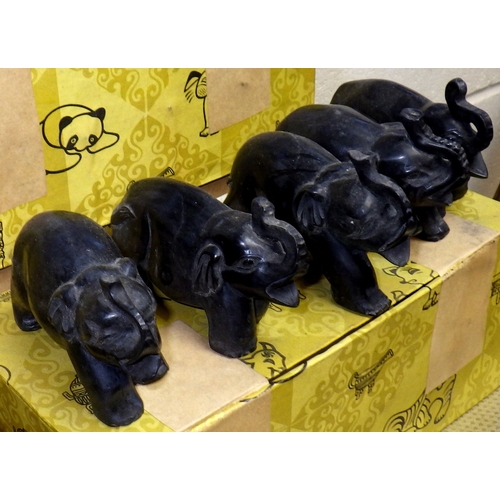14 - A qty of carved and polished stone animals
