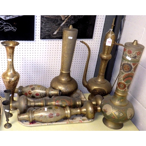 27 - A qty of Indian brassware to inc a large coffee pot etc (2)