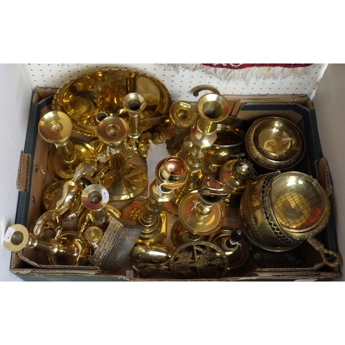 33 - A qty of Indian brass candlesticks etc (2)