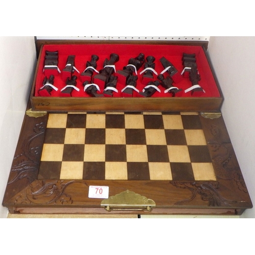 70 - A carved chess set