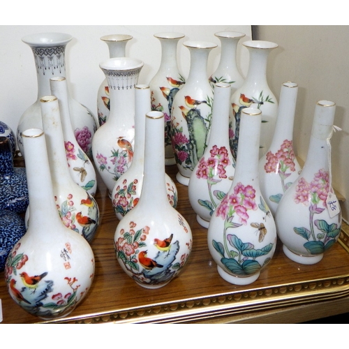 73 - A qty of misc Chinese spill vases, 8-15cm tall