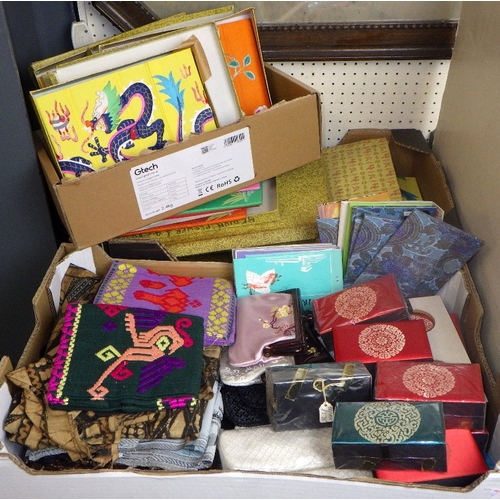 81 - A qty of Oriental textiles etc