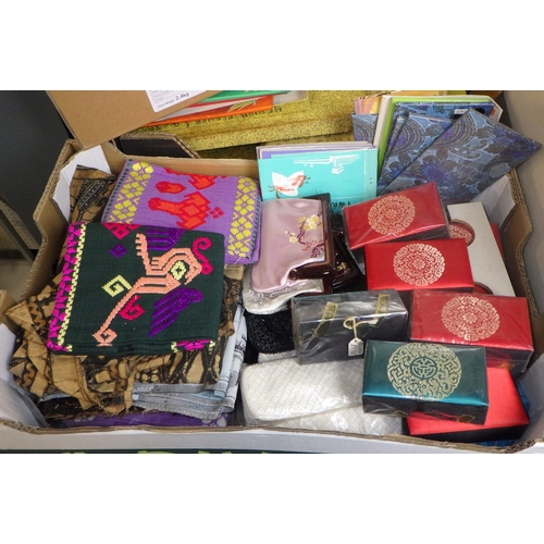 81 - A qty of Oriental textiles etc