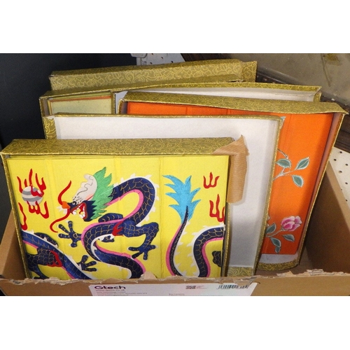 81 - A qty of Oriental textiles etc